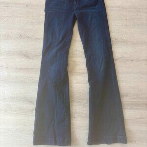 7 for all Mankind Low Waist Fit and Flare Dark Jeans